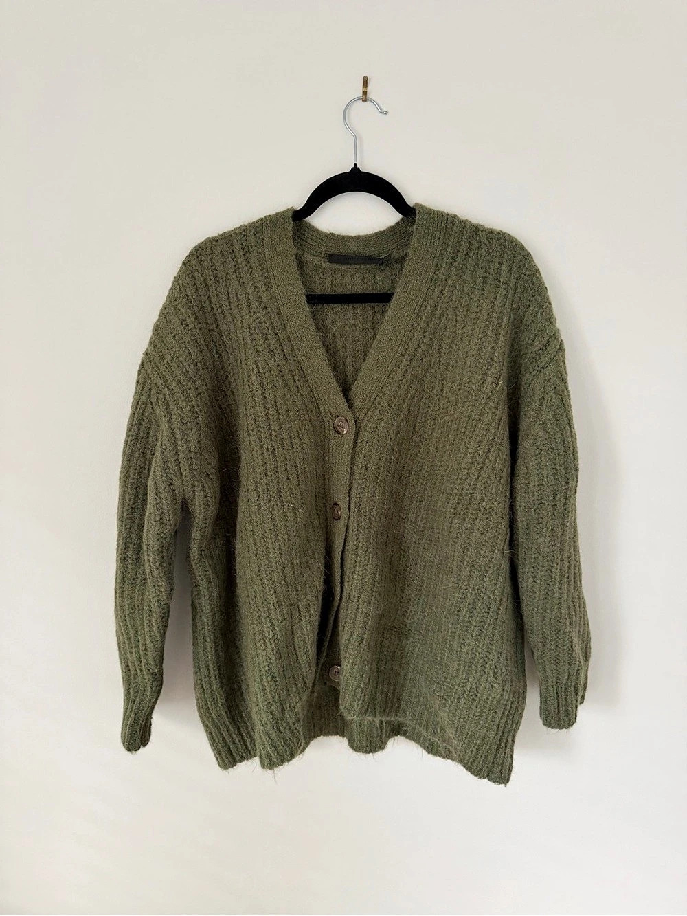 Jenni Kayne Olive Knit Button Cardigan Size XS